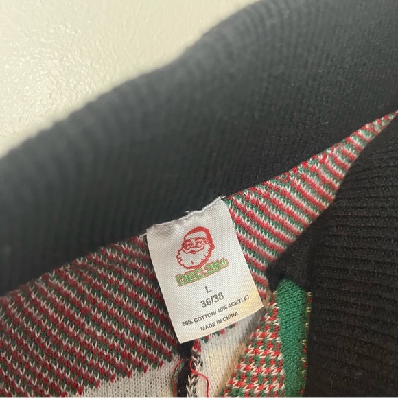 Festive Christmas Holiday Joggers Black Red Green white mens size large unisex - Picture 4 of 8